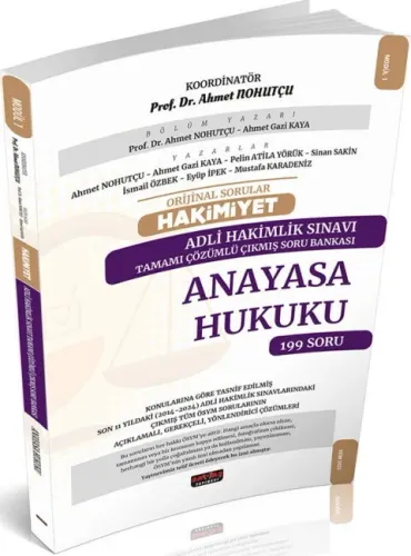Savaş Yayınları 2025 Orijinal Sorular HAKİMİYET Adli Hakimlik Anayasa Hukuku Çıkmış Soru Bankası