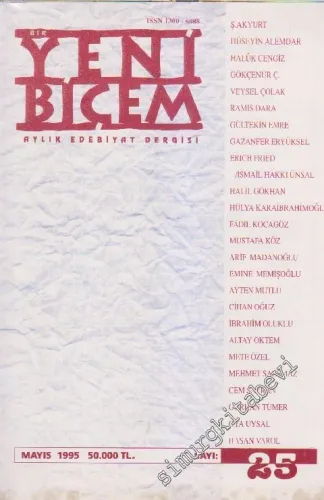Bir Yeni Biçem Aylık Edebiyat Dergisi - Sayı: 25    2  Mayıs