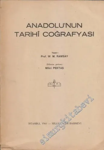 Anadolu'nun Tarihi Coğrafyası -        1960