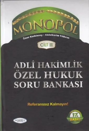 Adli Hakimlik Özel Hukuk Soru Bankası Cilt II
