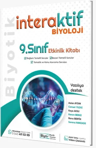 Biyotik 9. Sınıf Biyoloji İnteraktif Etkinlik Kitabı
