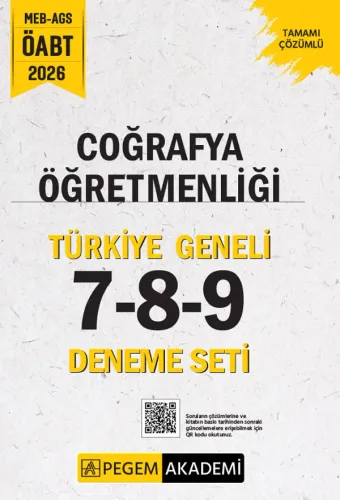 Pegem Yayınları 2026 MEB AGS ÖABT Coğrafya Öğretmenliği Tamamı Çözümlü Türkiye Geneli 7-8-9 (3'lü Deneme Seti)