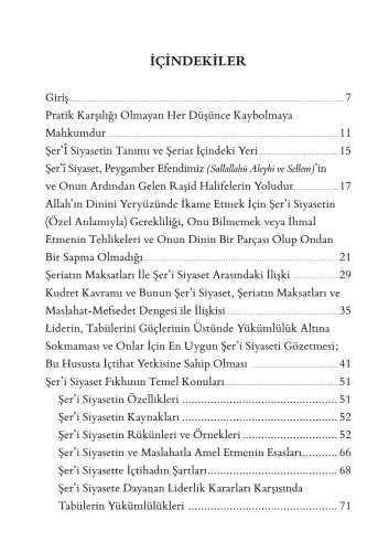 ŞER’Î SIYASET Kavram, İlkeler ve Uygulama Makâsıd ve Maslahat Perspekt