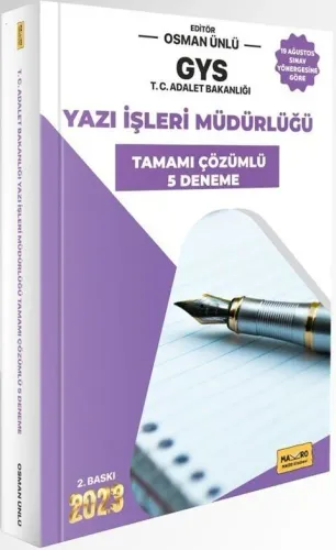 Makro Kitap 2023 Adalet Bakanlığı Gys Yazı İşleri Müdürlüğü Sınavına Hazırlık Tamamı Çözümlü 5 Deneme