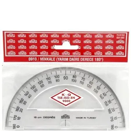 HATAS PLASTİK MİNKALE   ( YARIM  DAİRE - DERECE )   15 cm.
