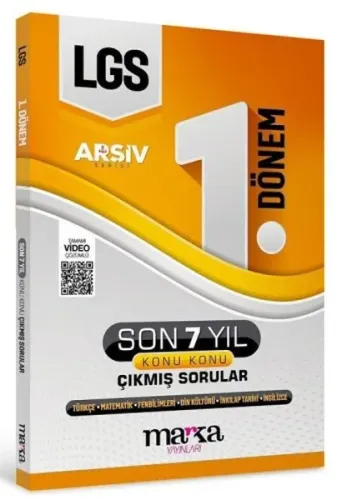 Marka Yayınları 8. Sınıf LGS 1. Dönem Konu Konu Çıkmış Sorular Son 7 Yıl Arşiv Serisi Çözümlü