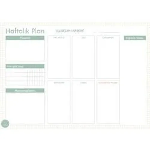 Süresiz Haftalık Planlayıcı / Minimal Desenli