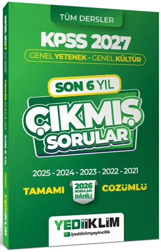 Yediiklim Yayınları 2027 KPSS Genel Yetenek Genel Kültür Son 6 Yıl Tam