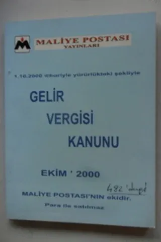 Gelir Vergisi Kanunu Ekim 2000