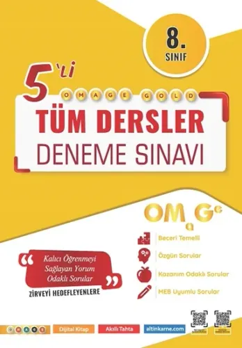Nartest Yayınları 8. Sınıf 5 Li Tüm Dersler Deneme Sınavı