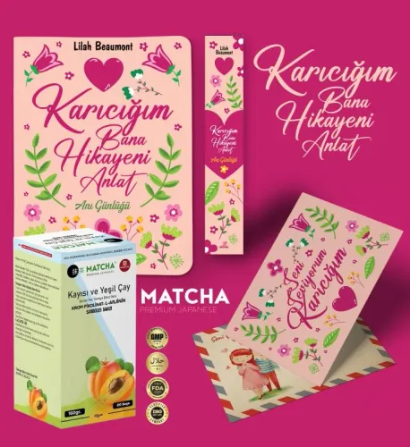Karıcığım Bana Hikayeni Anlat Ayraç Kartpostal - Kayısı Matcha Çayı 86