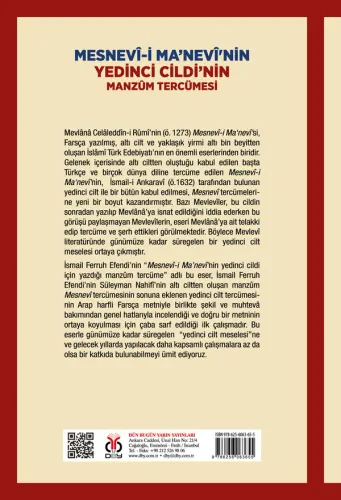Mesnevî-i Ma’nevî'nin Yedinci Cildi’nin Manzûm Tercümesi İsmail Ferruh Mesnevî-i Ma’nevî'nin Yedinci Cildi’nin Manzûm Tercümesi İsmail Ferruh
