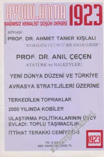 Aydınlanma 1923 Bağımsız Kemalist Düşün Dergisi - Sayı: 21 Yıl: 3 Temm