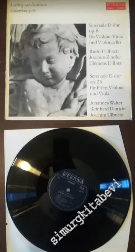 33 LP PLAK VINYL: Ludwig van Beethoven - Rudolf Ulbrich, Joachim Zindler, Clemens Dillner / Johannes Walter, Reinhard Ulbricht, Joachim Ulbricht - Serenade D-dur Op. 8 Für Violine, Viola Und Violoncello / Serenade D-dur Op. 25 Für Flöte, Violine Und Viola