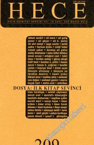 Hece Aylık Edebiyat Dergisi: Dosya: İlk Kitap Sevinci - Sayı: 209    18  Mayıs