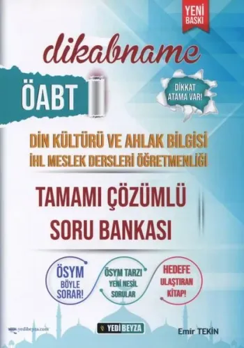 ÖABT Din Kültürü Öğretmenliği Dikabname Soru Bankası Çözümlü; İHL Meslek Liseleri Öğretmenliği