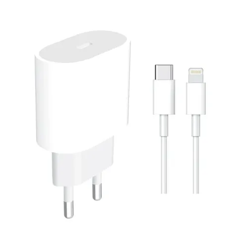 İQ-20i 20 Watt PD Charger + Type-C to Lightning Kablo
