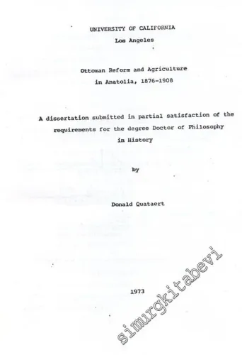 Ottoman Reform and Agriculture in Anatolia FOTOKOPİ -