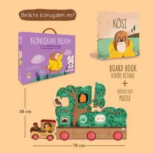 Kösi - Konuşkan Trenim Puzzle ve Kitap (Ciltli)