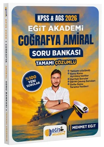 Mehmet Eğit 2026 MEB-AGS KPSS Coğrafya Amiral Soru Bankası Tamamı Çözümlü