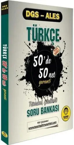 Tasarı Yayınları DGS ALES Türkçe 50 de 50 Net Garanti Soru Bankası