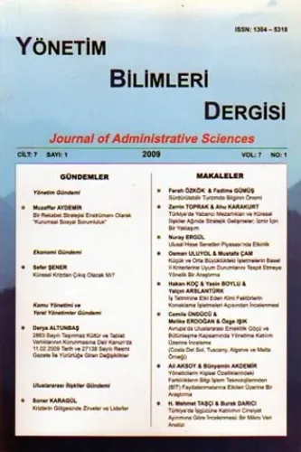 Yönetim Bilimleri Dergisi 2009 Cilt:7 Sayı:1