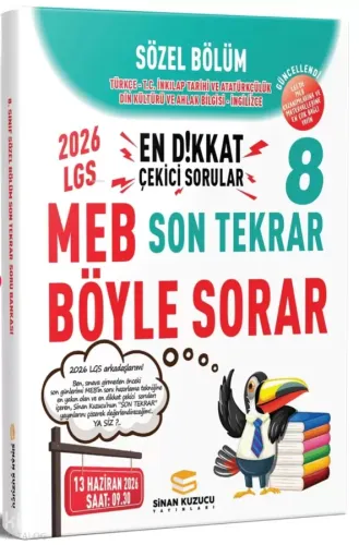 Sinan Kuzucu 8. Sınıf LGS Son Tekrar Sözel Soru Bankası 2026