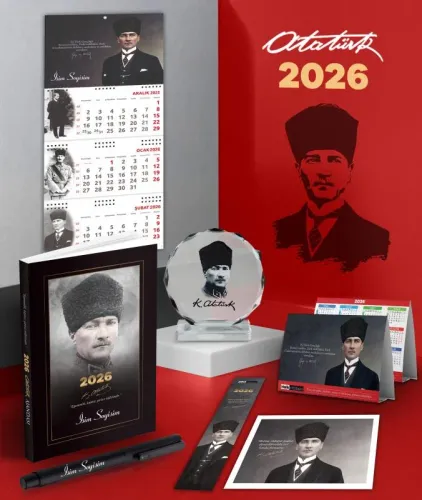 Kişiye Özel 2026 Atatürk Komutan Ajanda - Gazi Duvar Takvimi - Masa Ta