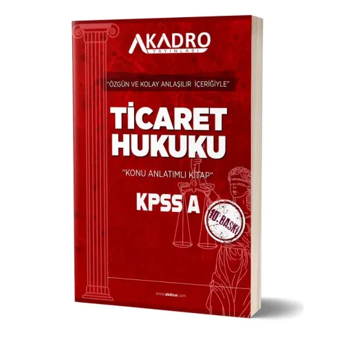 A Kadro Yayınları 2026 KPSS A Grubu Ticaret Hukuku Konu Anlatımlı
