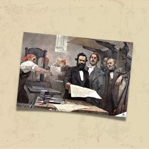 POSTER 0089 - MARX VE ENGELS MATBAADA, KUŞE KAĞIT (33X48)