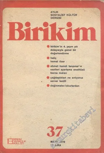Birikim Aylık Sosyalist Kültür Dergisi - Sayı: 37, Mart 1978