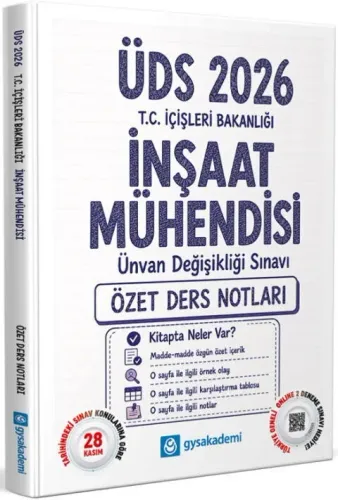 GYSAkademi 2026 ÜDS T.C. İçişleri Bakanlığı İnşaat Mühendisi Özet Ders