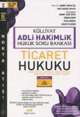 Külliyat Adli Hakimlik Hukuk Soru Bankası Ticaret Hukuku