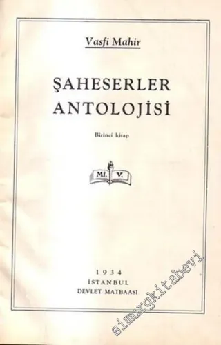 Şaheserler Antolojisi 1 - 2 -        1934