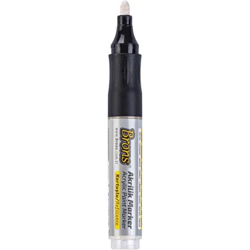 Brons Akrilik Marker Kalem Beyaz