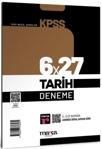 2023 KPSS Tarih 6x27 Deneme Tamamı Video Çözümlü Marka Yayınları