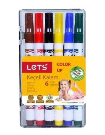 Lets Keçeli Kalem 6 Renk Yarım Boy
