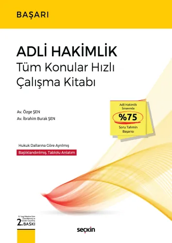 Başarı Adli Hakimlik Tüm Konular Hızlı Çalışma Kitabı