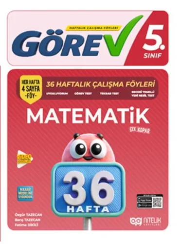 Nitelik Yayınları 5. Sınıf Matematik Görev 36 Hafta Çalışma Föyleri