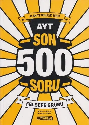 Hız AYT Son 500 Soru Felsefe Grubu