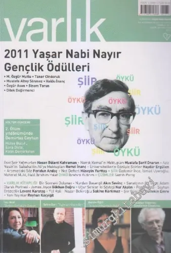 Varlık - Aylık Edebiyat ve Kültür Dergisi, Dosya: 2011 Yaşar Nabi Nayır Gençlik Ödülleri - Sayı: 1246      Temmuz