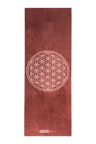 Mikrofiber Kaplama Yoga Matı Yaşam Çiçeği 3mm -Kırmızı