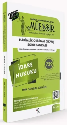 MÜESSİR Hakimlik İdare Hukuku Orijinal Çıkmış Soru Bankası Çözümlü