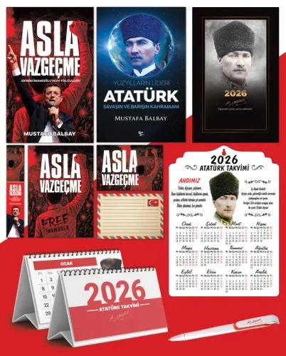 Asla Vazgeçme - Ayraç - Kartpostal - Poster - Yüzyılların Lideri Atatü