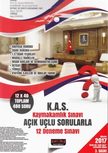 K.A.S Kaymakamlık Sınavı Açık Uçlu Sorularla 12 Deneme Sınavı