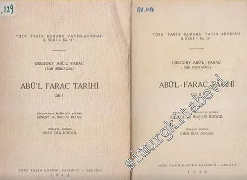 Abu'l - Farac Tarihi 2 Cilt TAKIM -