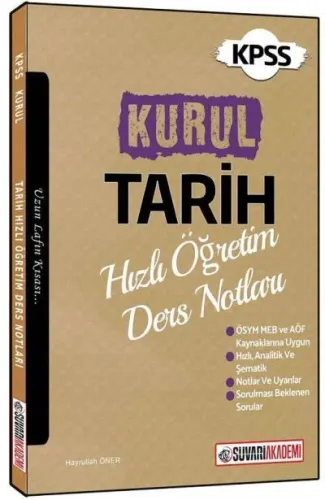 Süvari Akademi KPSS Kurul Tarih Hızlı Öğretim Ders Notları