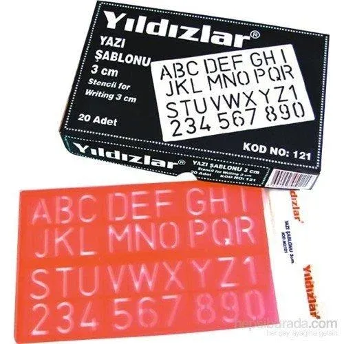 YILDIZLAR YAZI (HARF) ŞABLONU 3 cm KOD:121