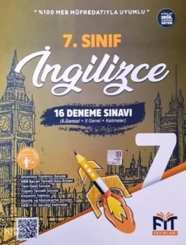 Fit Yayınları 7. Sınıf İngilizce 16 Deneme Sınavı