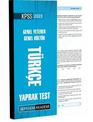 2023 KPSS Genel Yetenek Genel Kültür Türkçe Yaprak Test